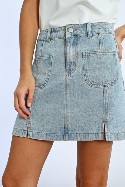 Mini saia jeans