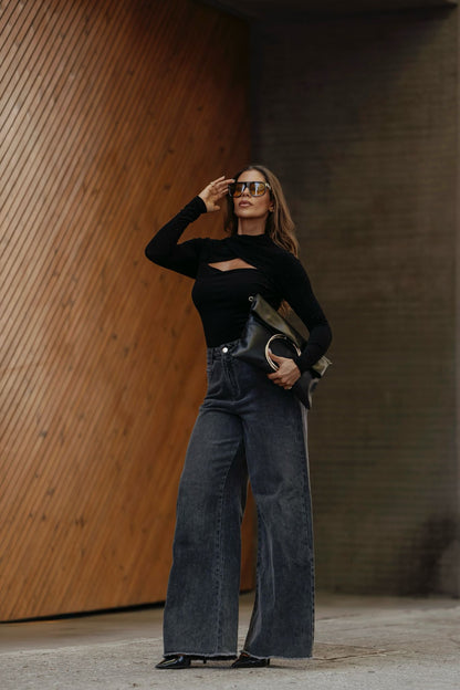 Jeans Wide Leg Cintura Subida