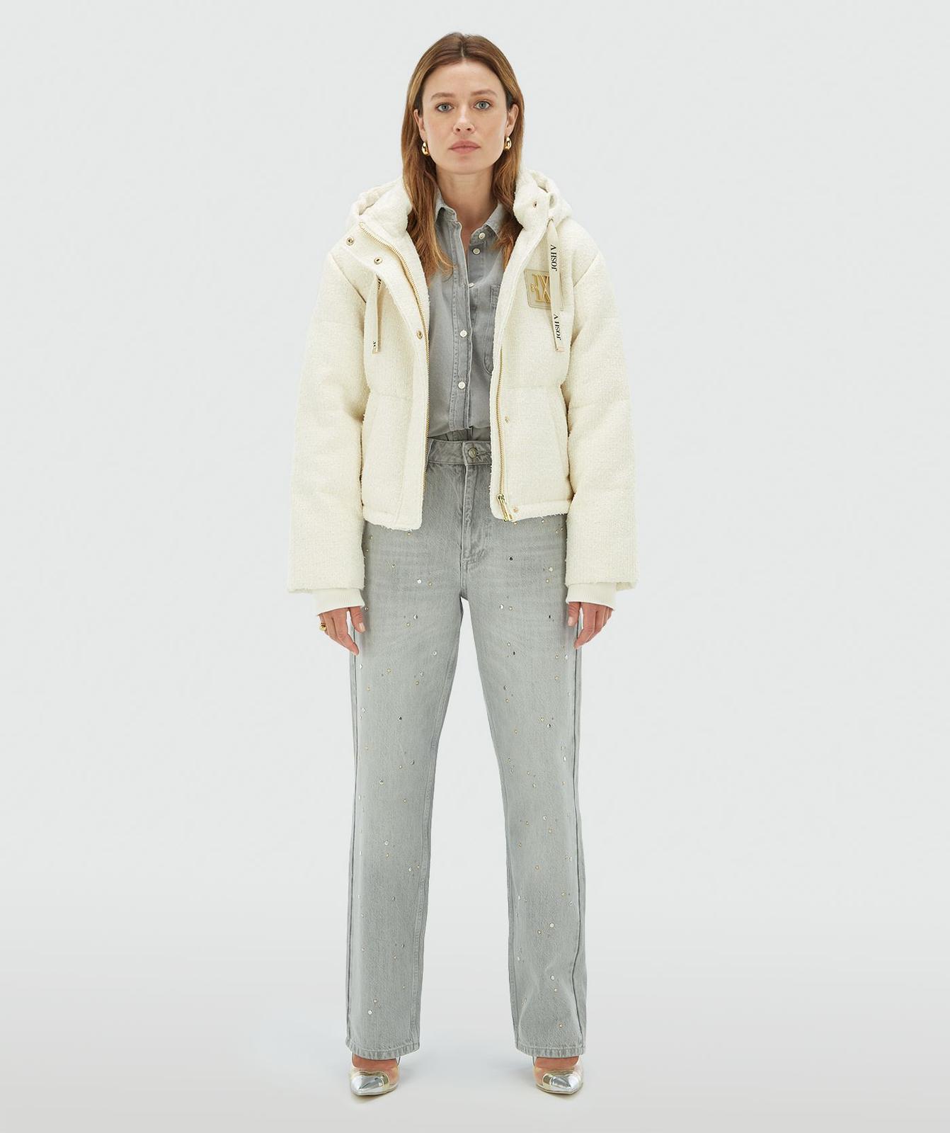 Casaco oversized ALICE com lurex - branco casulo