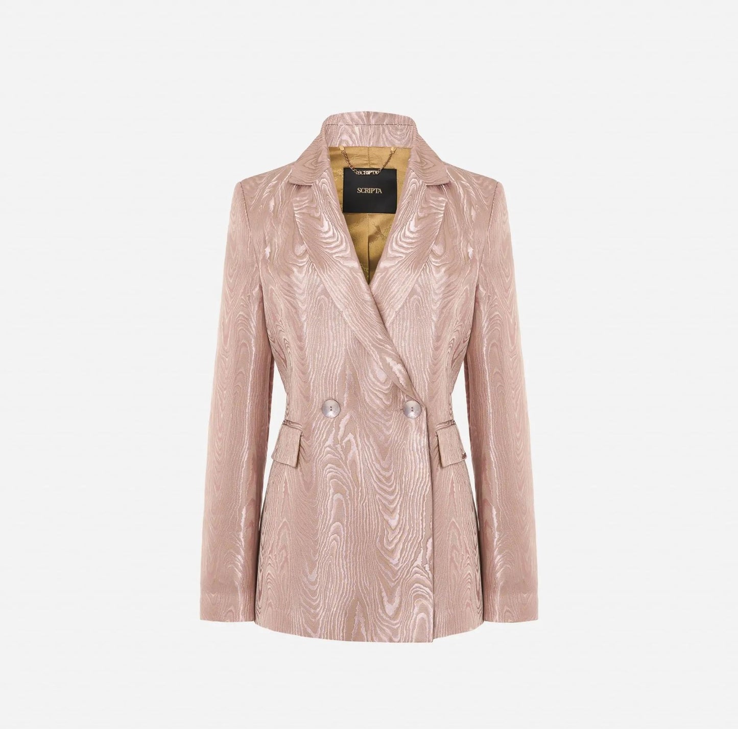 Blazer em tecido acetinado rosa