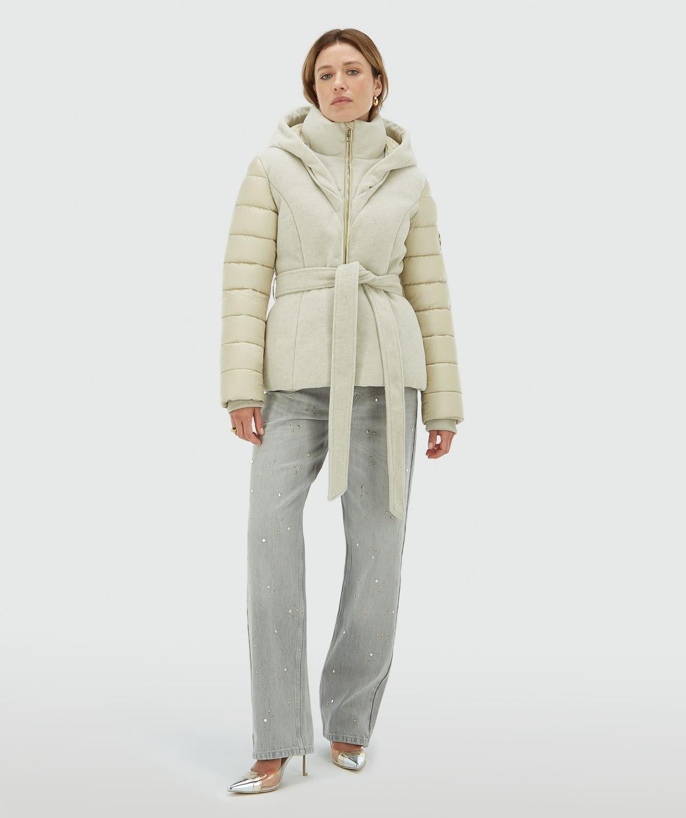 Casaco puffer GRACIA - bege claro