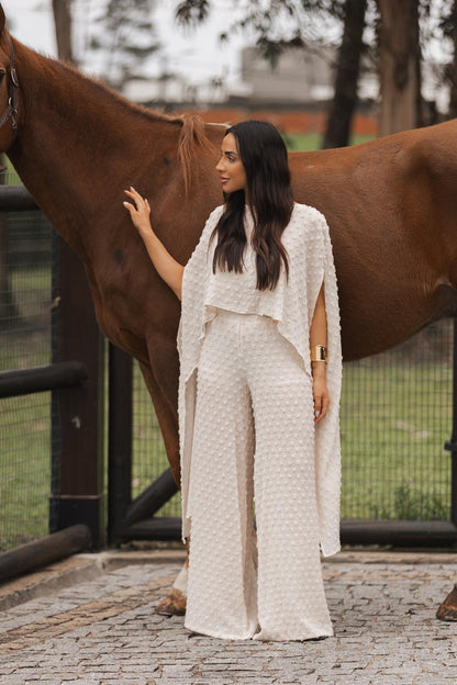 Top Capa em Tecido Texturizado