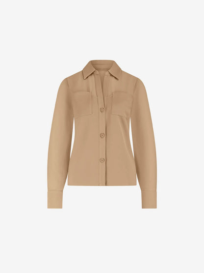 Blusa Nikkie Bege em Seda Fluida