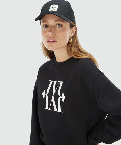 Suéter EBAH de corte regular com logo - preto