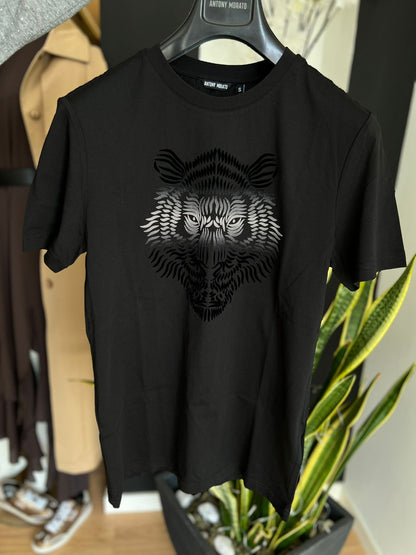 T-Shirt Antony Morato – Slim Fit (Preto) com Estampa de Tigre