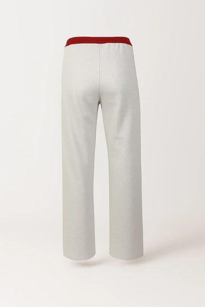 Calças jogger em cinzento claro com cintura contrastante