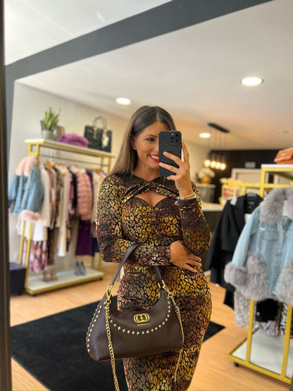 Vestido Midi Animal Print