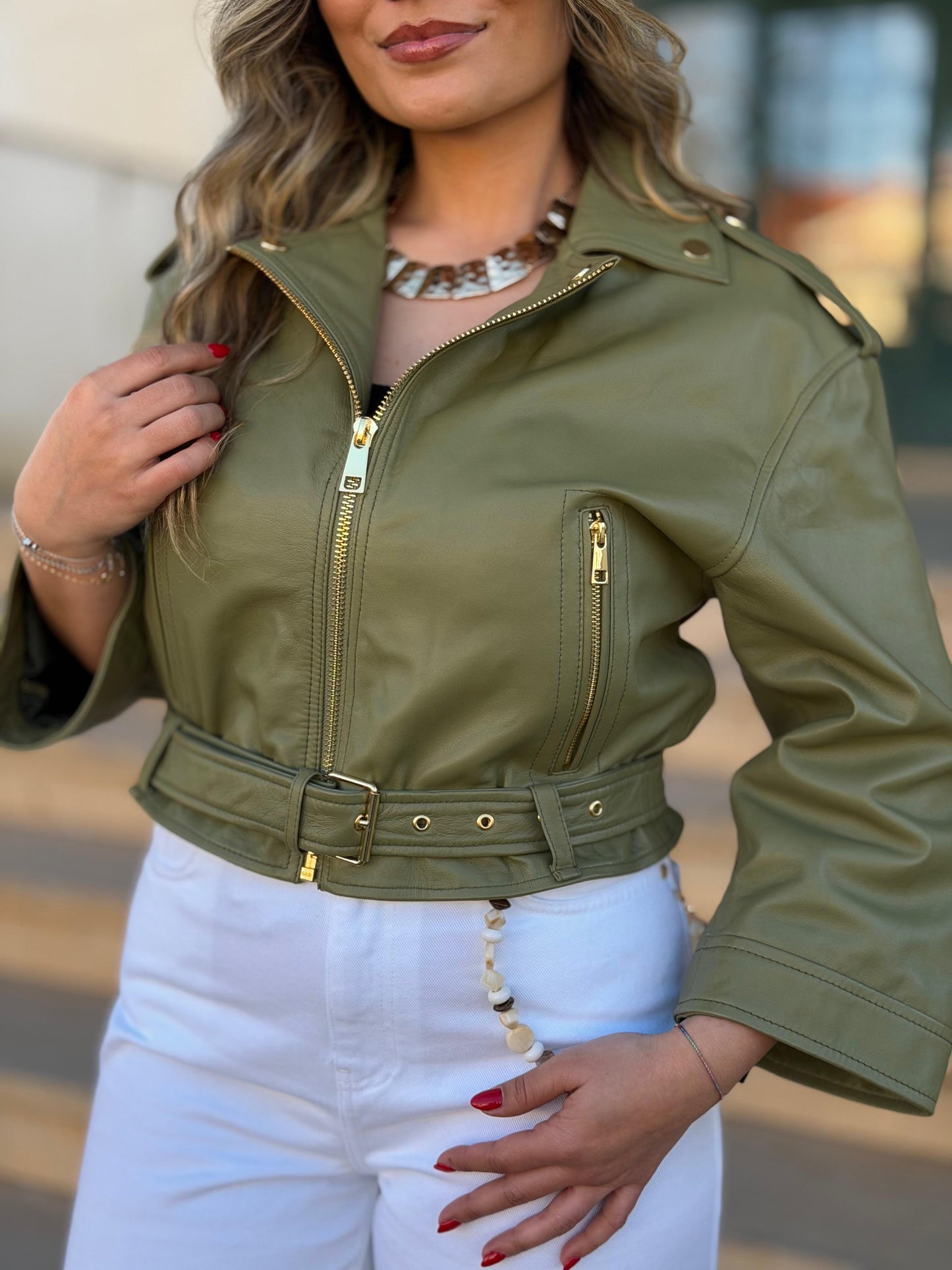 Casaco Locoluxo em Pele Verde