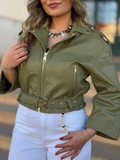 Casaco Locoluxo em Pele Verde