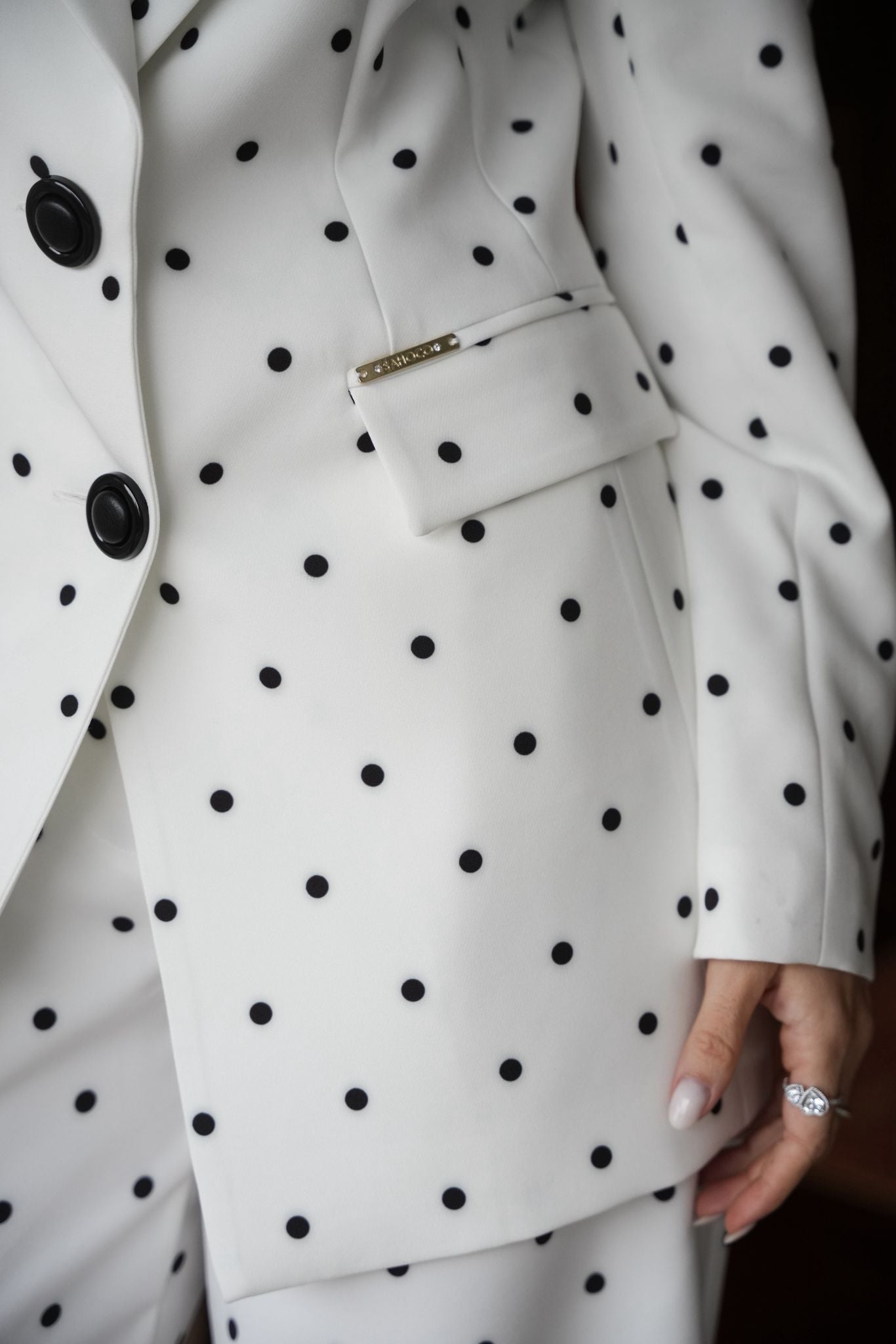 Blazer Citado com Estampado às Bolas