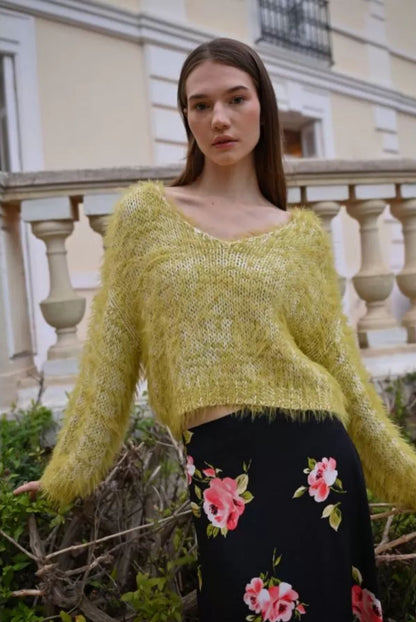 Camisola de malha texturizada