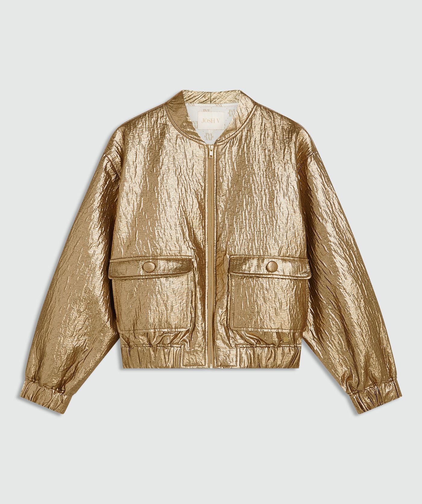 Jaqueta bomber metálica oversized KELSEY - bronze dourado