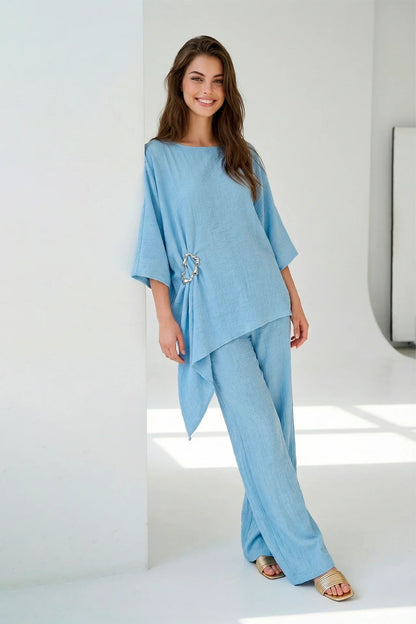 Túnica Assimétrica com Aplicação Metálica