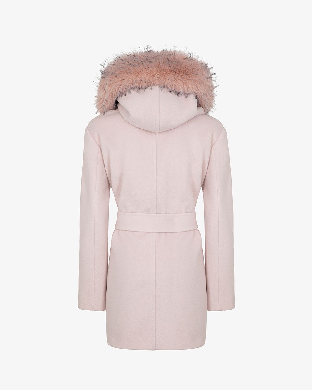 Casaco Curto com Capuz e Gola em Pelo Sintético