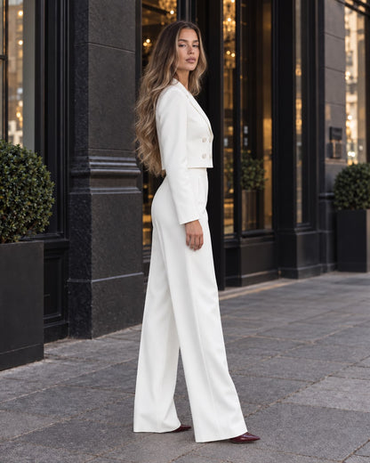 Calça wide leg com pinça