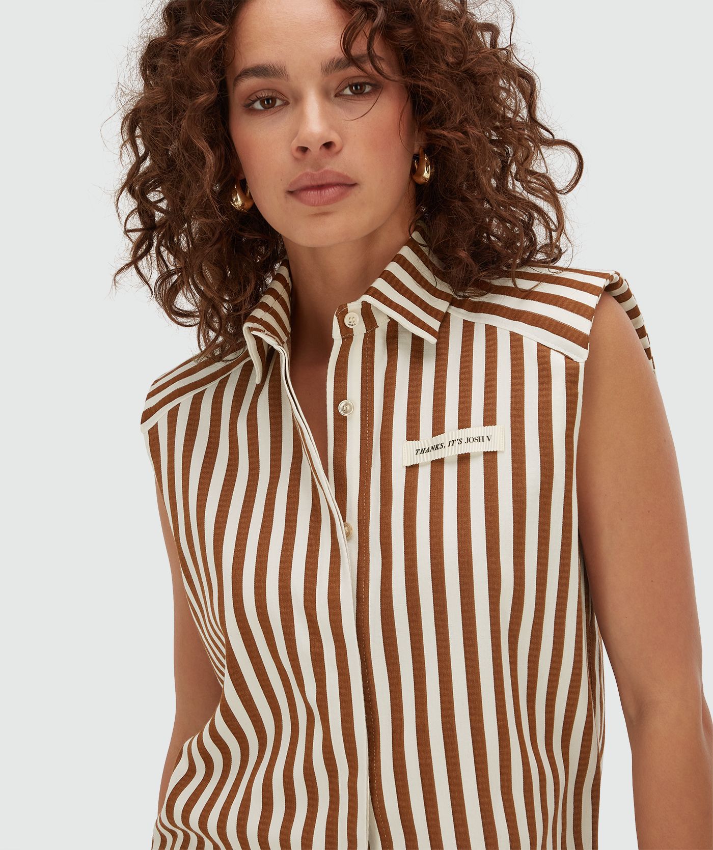 Blusa listrada de corte reto