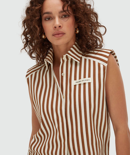 Blusa listrada de corte reto