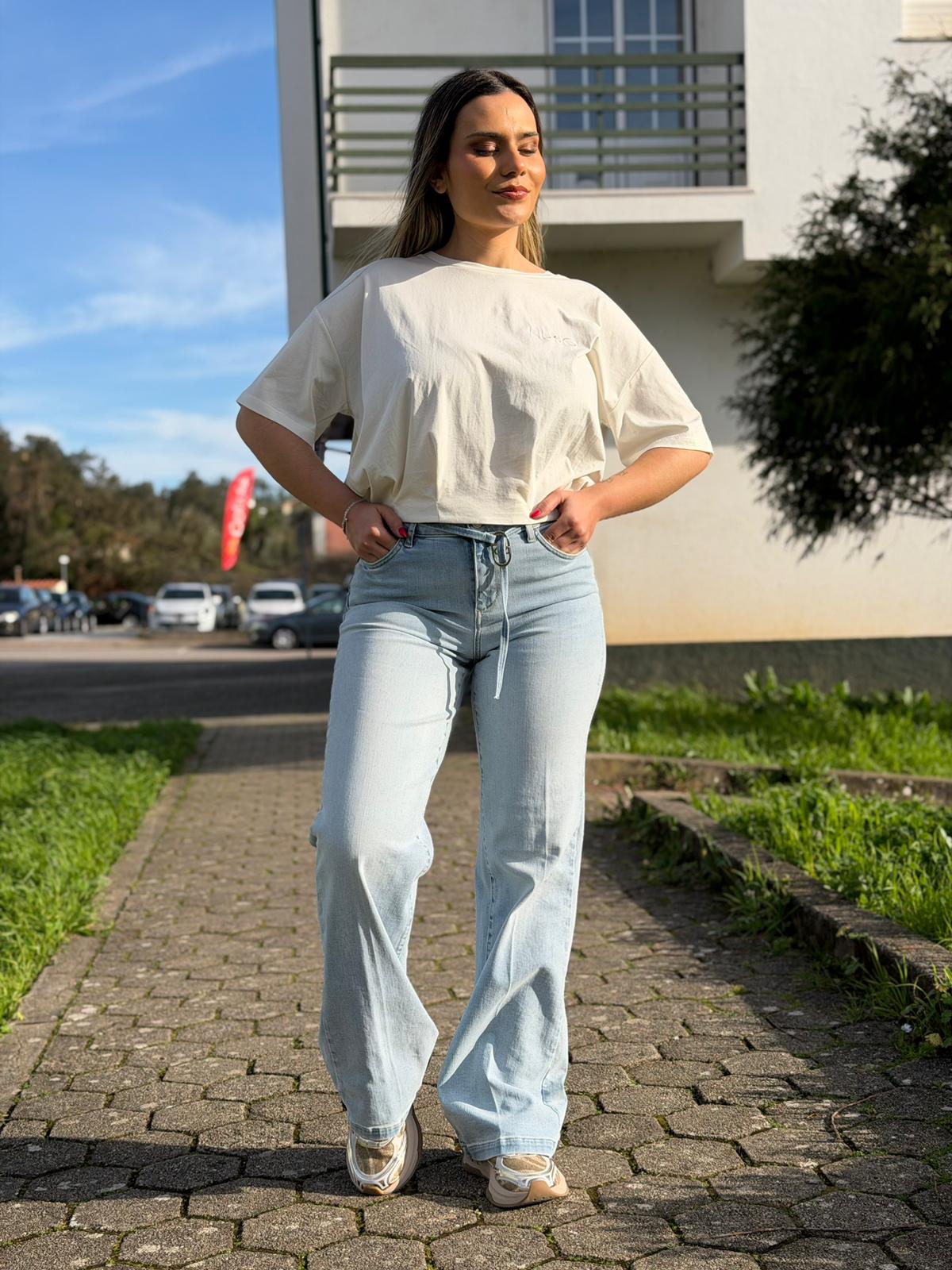 Calça Liu Jo – Denim Claro de Corte Flare
