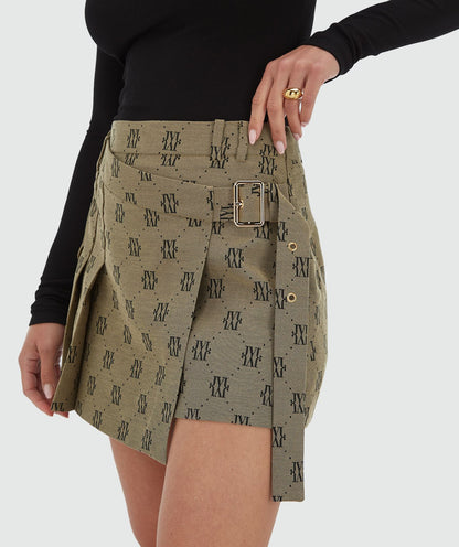 Saia-calção de cintura média com logo