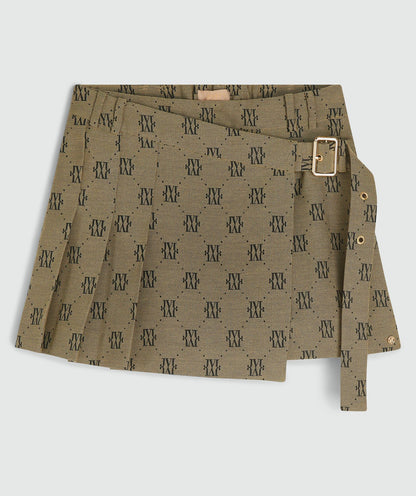 Saia-calção de cintura média com logo