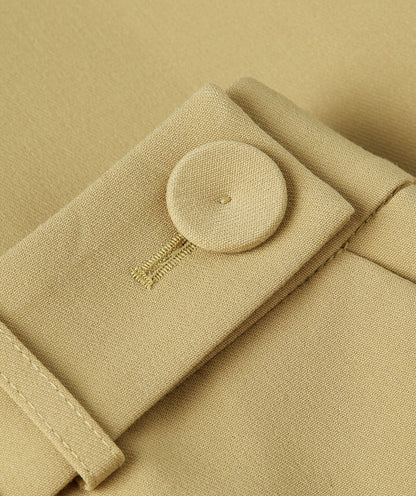 Calça de cintura alta e pernas largas - amarelo mostarda