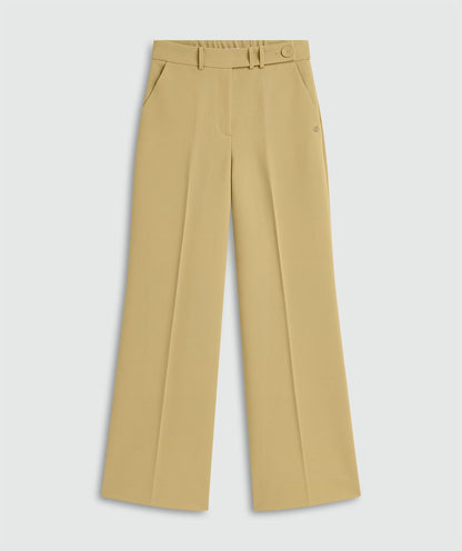 Calça de cintura alta e pernas largas - amarelo mostarda