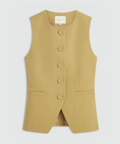 Colete ajustado - amarelo mostarda