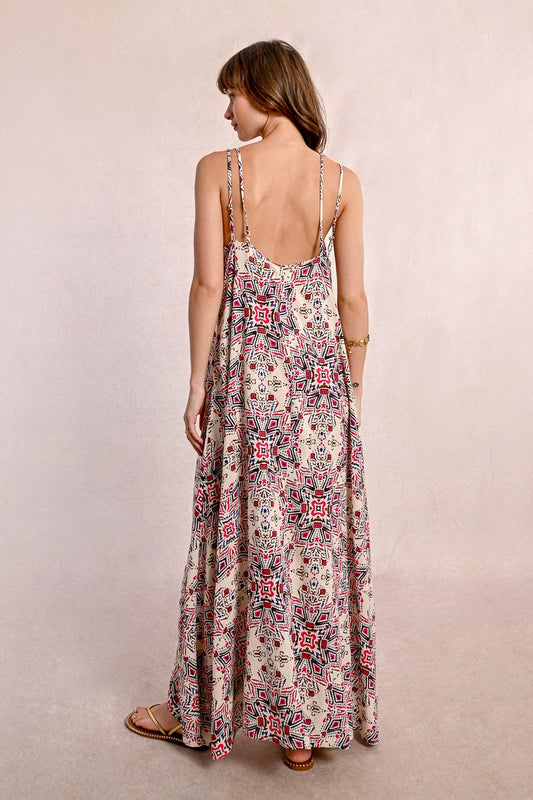 Vestido longo com alças duplas