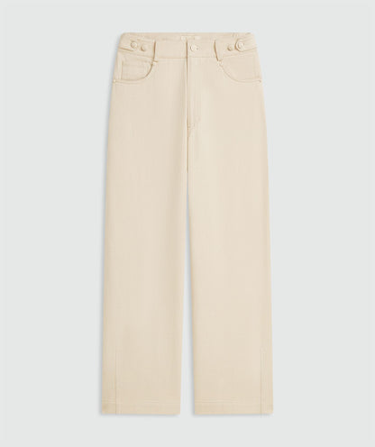 Calça jeans de cintura média e pernas largas