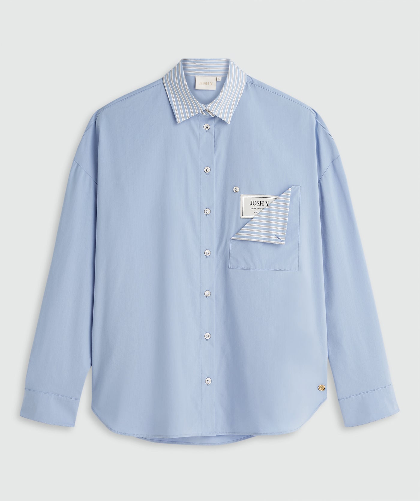 Blusa listrada oversized - azul médio