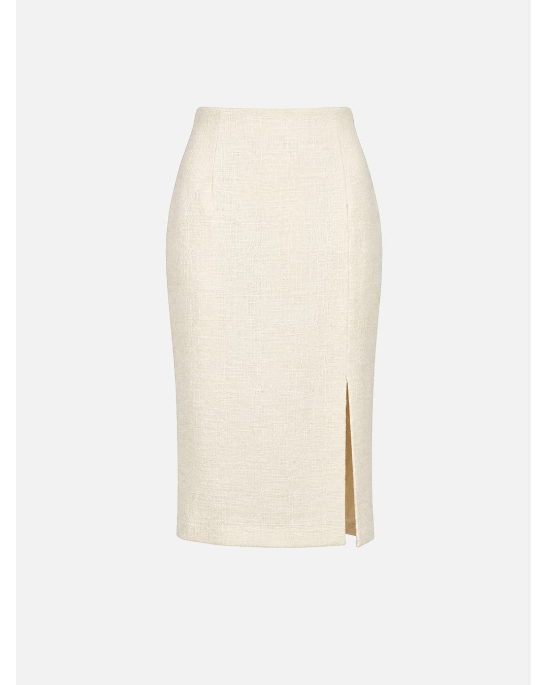 Saia midi tweed com racha