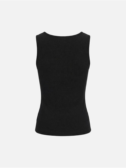 Top de decote quadrado com logo SCRIPTA