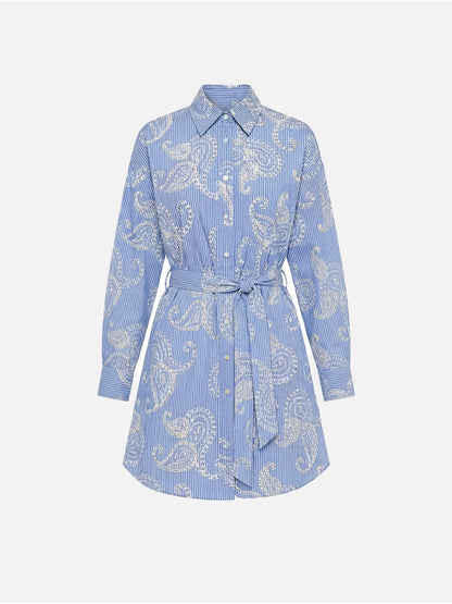 Túnica com cinto e detalhes bordados